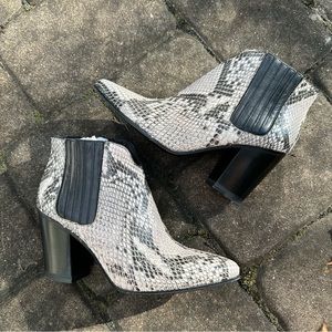 Alumnae Chelsea Snakeskin Booties